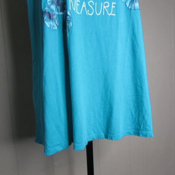 Est 1946 Sleeveless Blouse L Blessed Beyond Measure Floral Green Teal - Picture 8 of 14